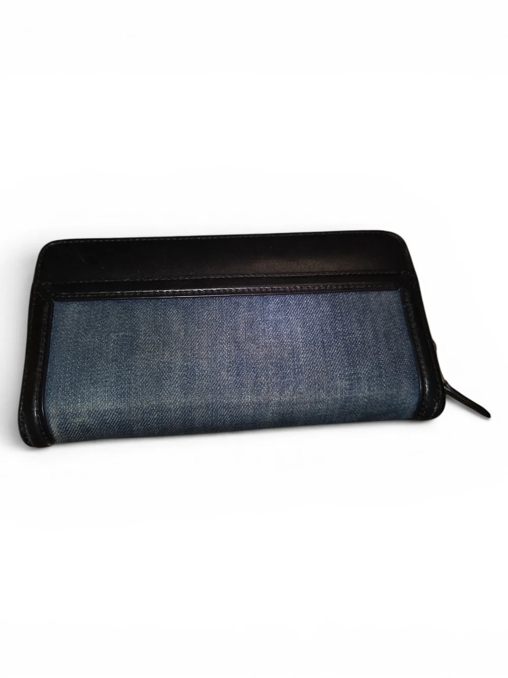 Coach Denim Zip Wallet with Black Trim - Picture 4 of 5